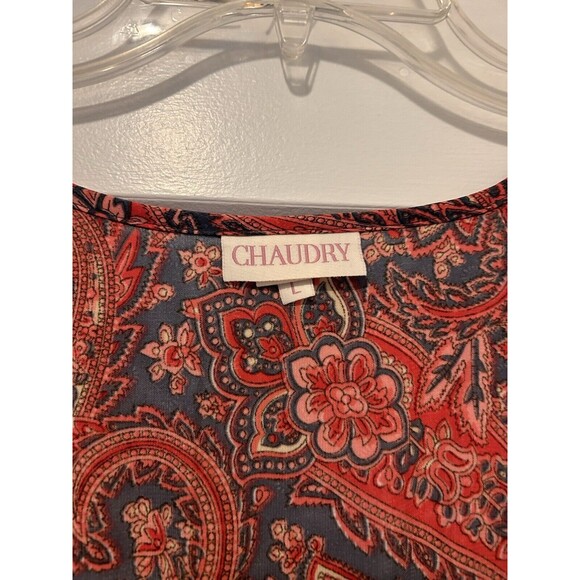 Women’s V Neck Boho Paisley Maxi Dress Size Large Whimsy Teacher Modest Holiday - Picture 3 of 10